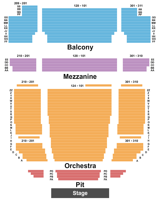 Popejoy Hall Book of Mormon Seating Chart